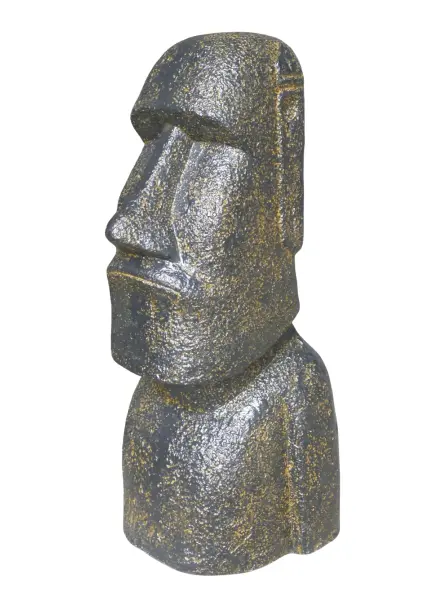 Product image 4 of the product “Moai Head Sculpture, 82cm Height | GRC (Glassfibre Reinforced Concrete), Copper Finish ”